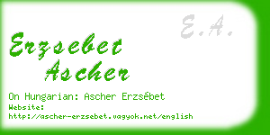 erzsebet ascher business card