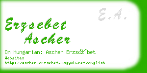 erzsebet ascher business card